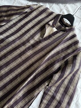 Striped Kurta Top in Black and Cream with Pants